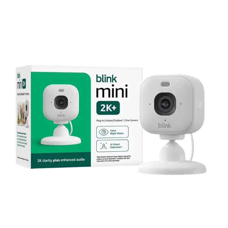 Blink Mini 2K+ Plug-In Home & Pet Security Camera (Newest Model) 1