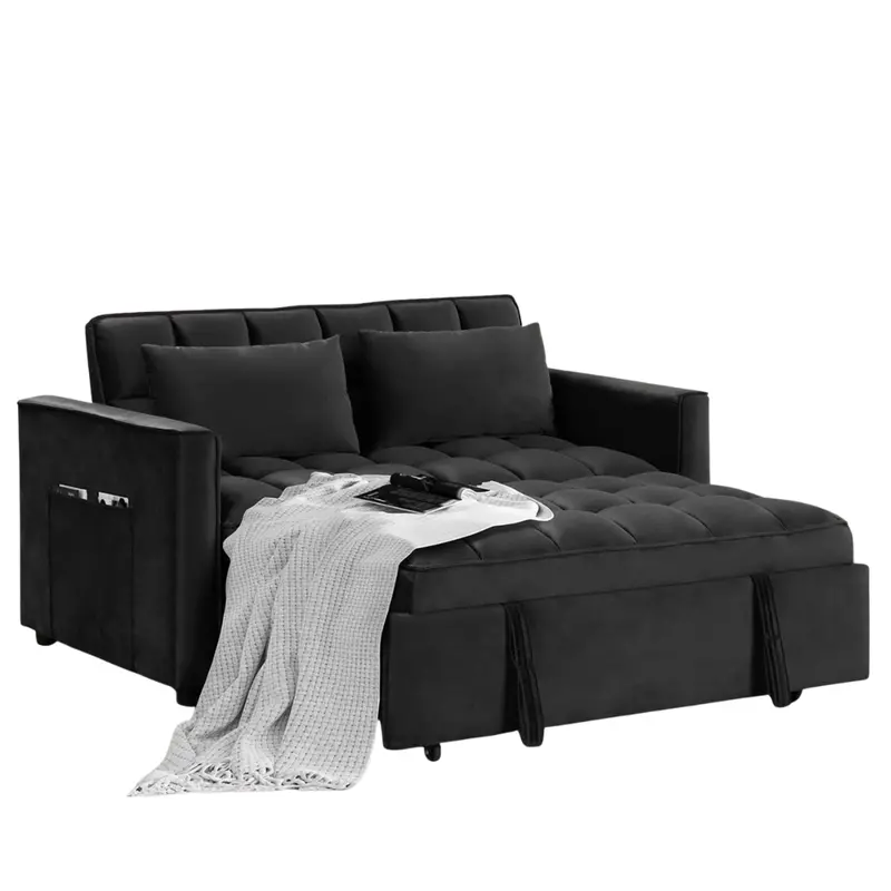 Bonzy Home Convertible Velvet Loveseat Sofa Bed 1