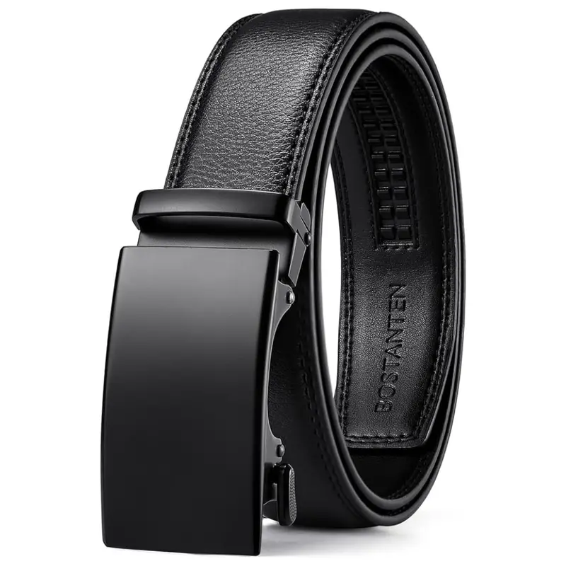 Bostanten Men's Leather Ratchet Belt With Adjustable Buckle 1