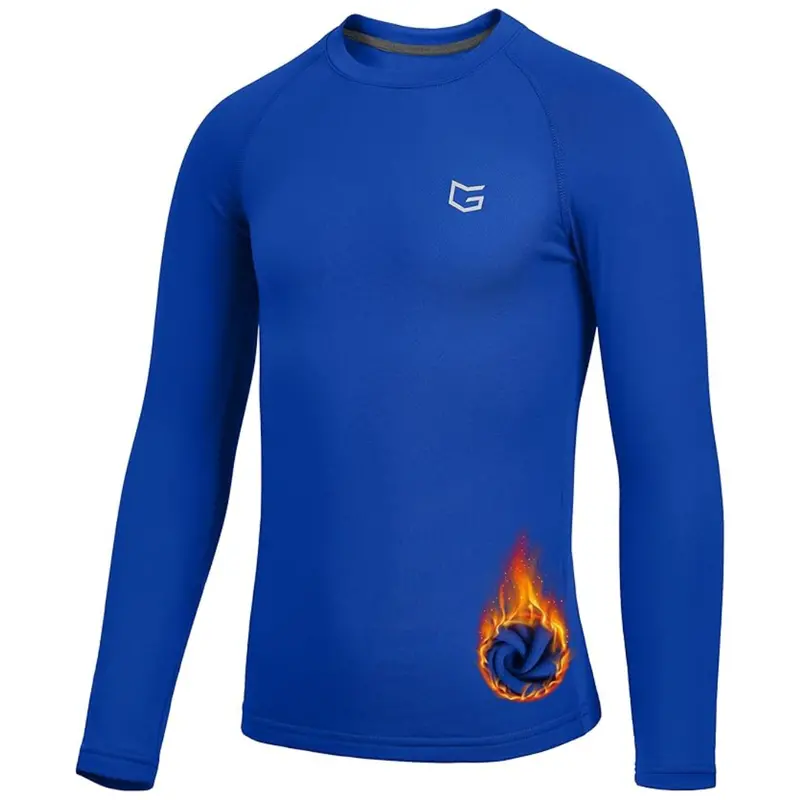 Boys Compression Thermal Long Sleeve Fleece Undershirt (Various) 1