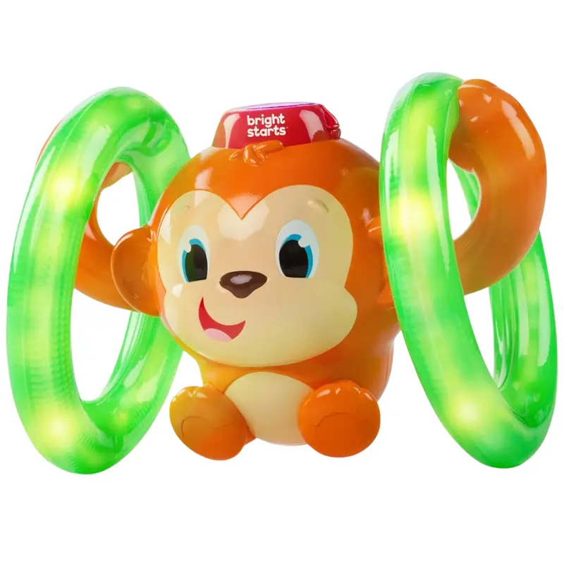 Bright Starts Roll And Glow Monkey Baby Crawling Toy 1