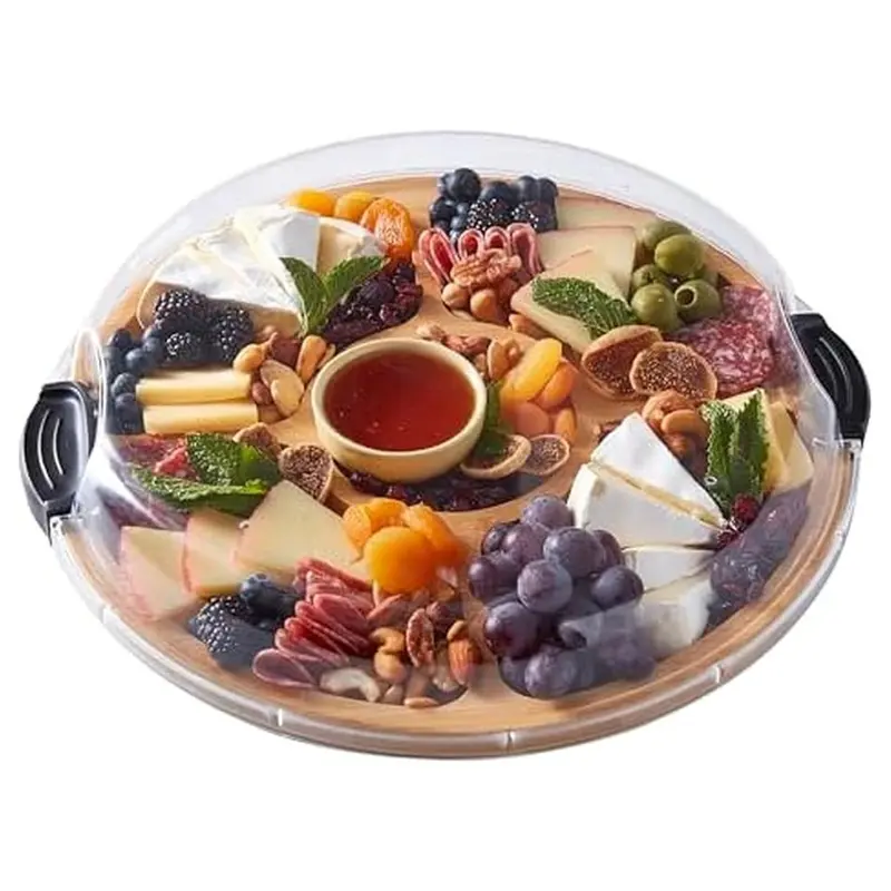Build-A-Board Bamboo Cutting Board W/ 5 Compartments & Lid 1