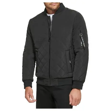 Calvin Klein Men's Quilted Zipper Detail Flight Jacket 1