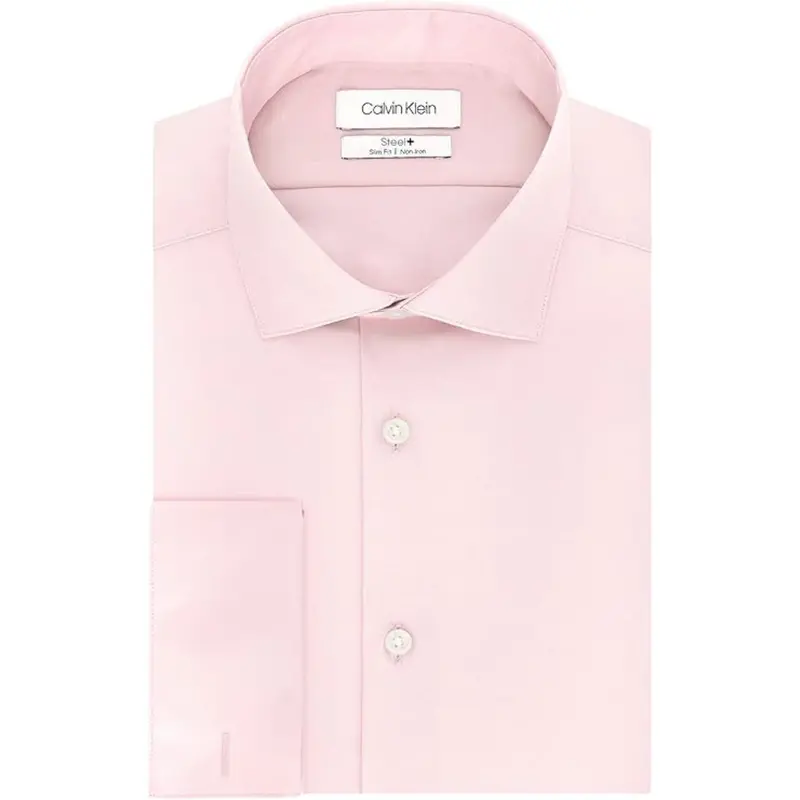 Calvin Klein Men's Slim Fit Non Iron Solid French Cuff Dress Shirt 1