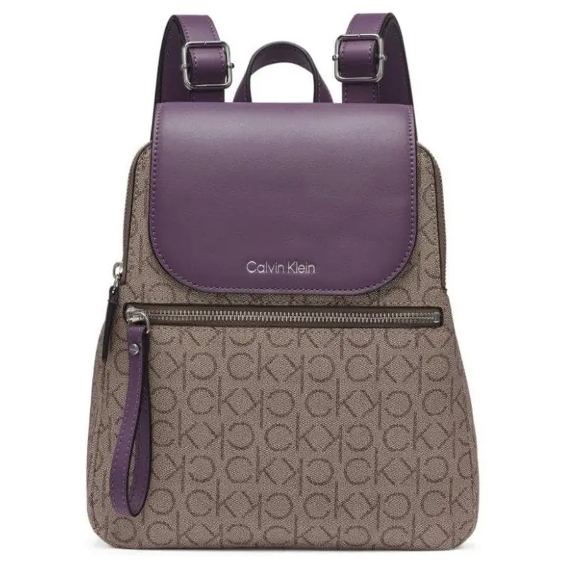 Calvin Klein Women's Elaine Signature Key Item Flap Backpack 1