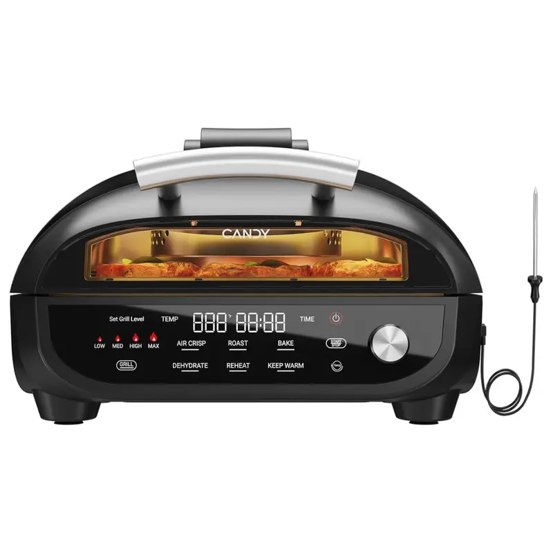 Candy 1500W 7-In-1 Indoor Grill & Air Fryer W/Ceramic Accessories 1