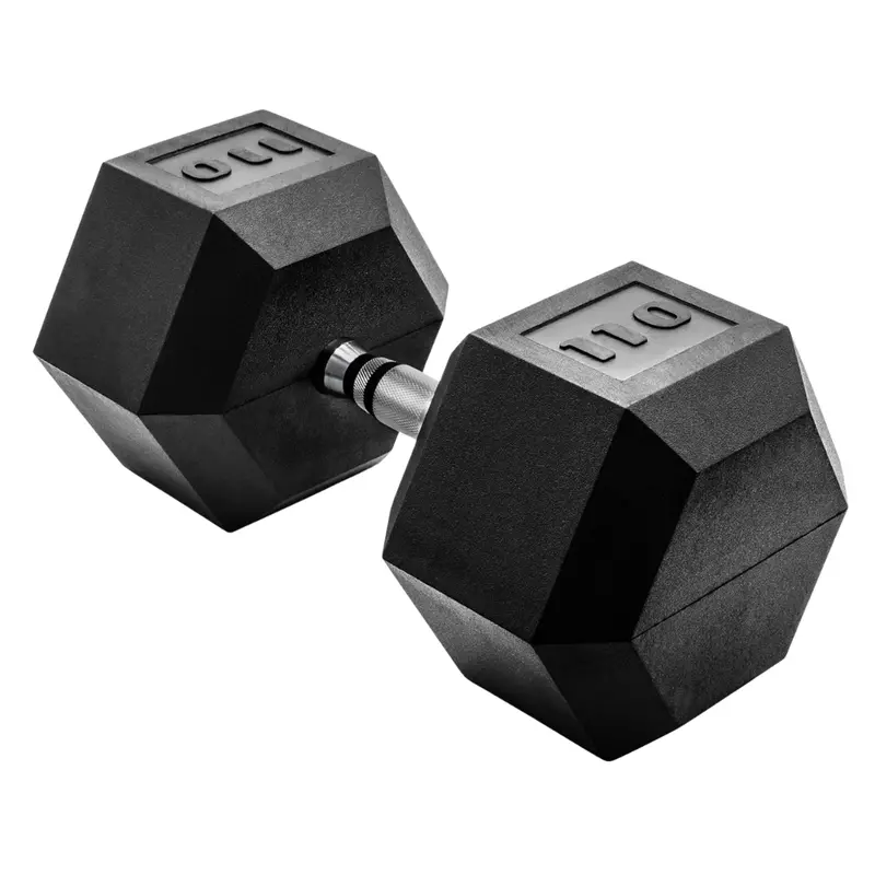 Cap Barbell 110 Lb Rubber Coated Hex Dumbbell Hand Weight 1