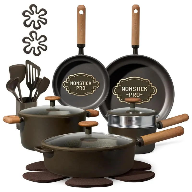 Carote 21-Piecenon-Stick Cookware Set W/ Strainer Lid 1