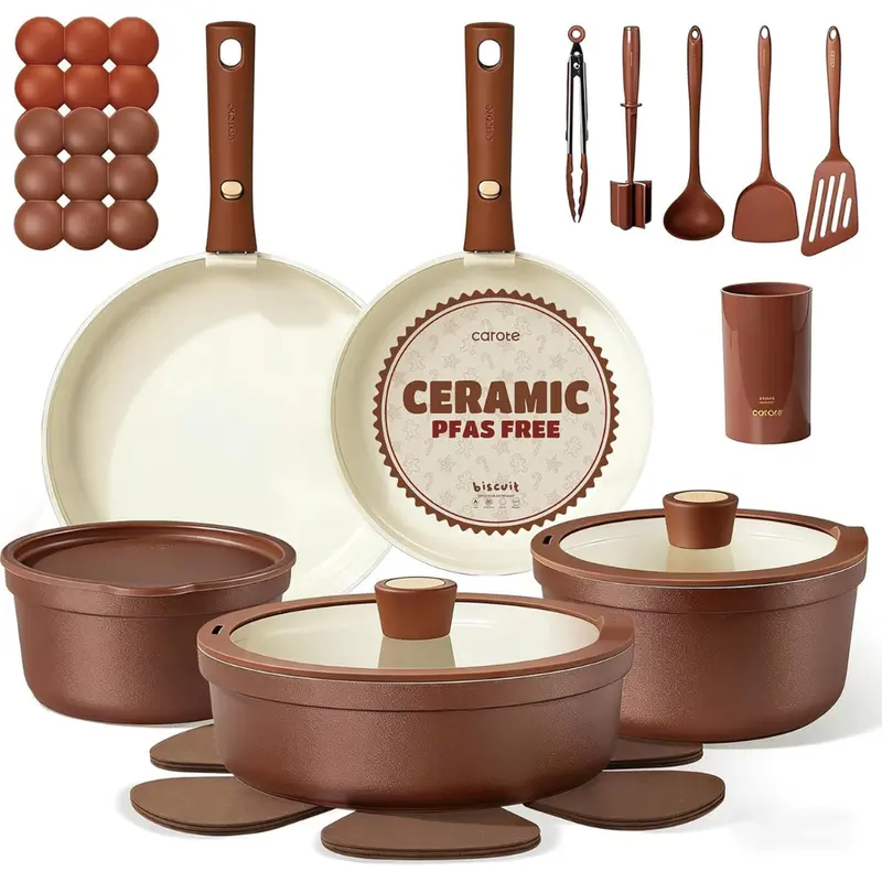 Carote 22-Piece Ceramic Nonstick Cookware Set 1