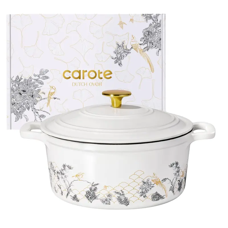Carote 5Qt Cast Iron Dutch Oven Pot With Lid 1