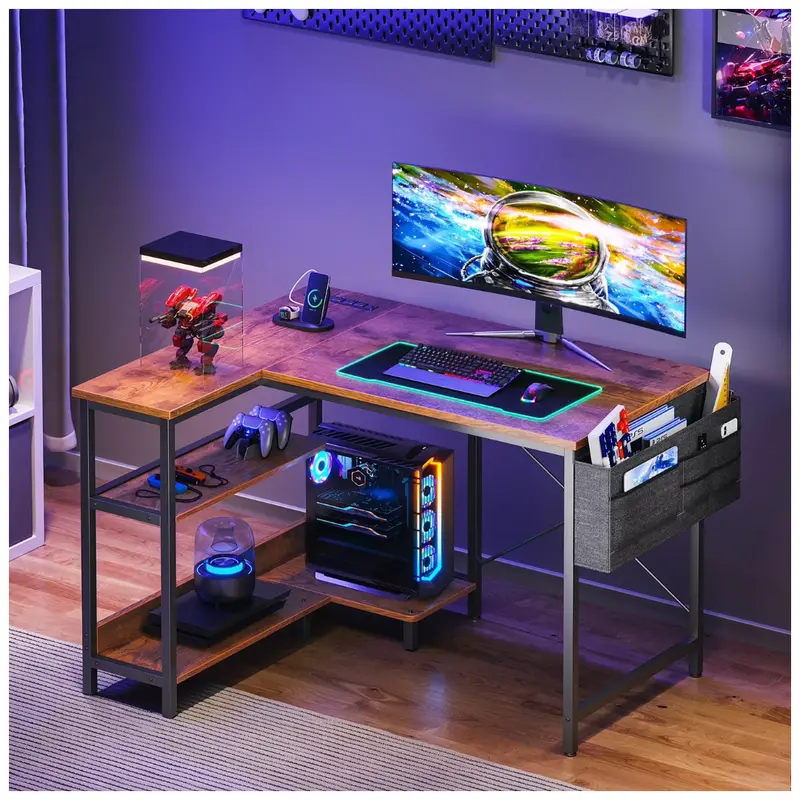 Casacomoda 40" L Shaped Computer Desk W/ Power Outlet 1