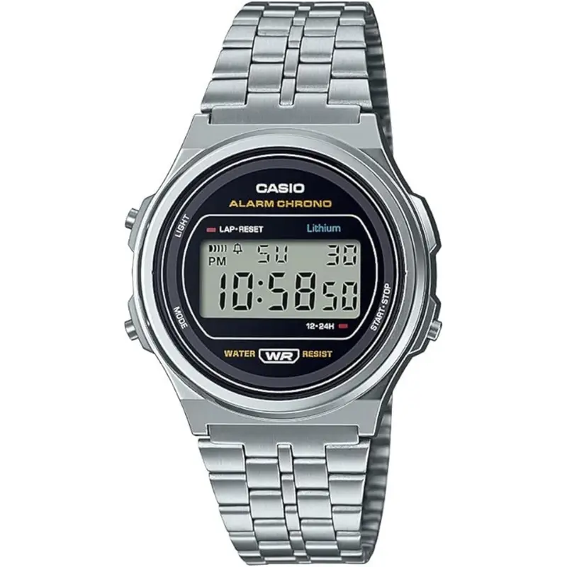 Casio 39Mm Unisex Vintage Stainless Steel Bracelet Watch 1
