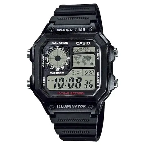 Casio 5-Alarm World Time Digital Watch 1