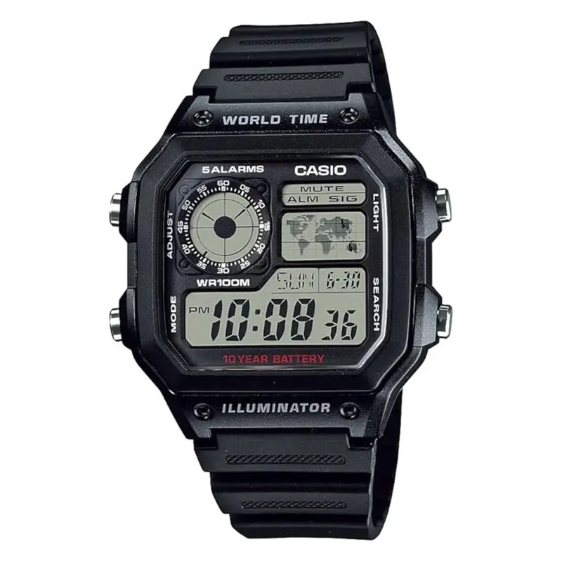 Casio Men's World Time Digital Chronograph Watch (Ae1200wh) 1