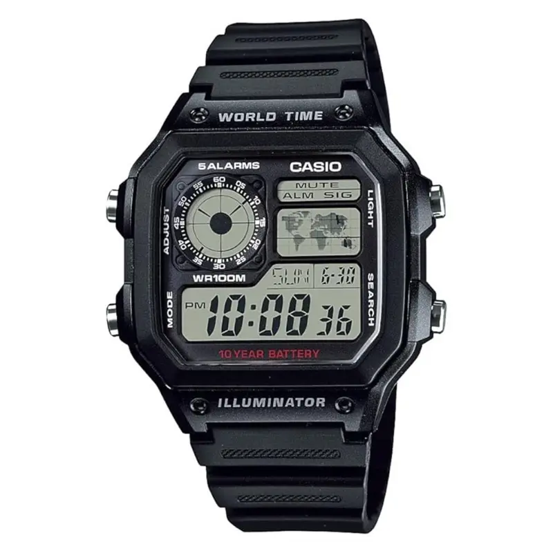 Casio Men's World Time Digital Chronograph Watch (Ae1200wh) 1