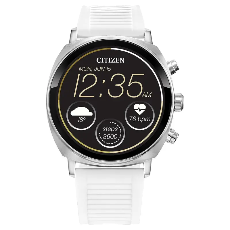 Citizen Cz Smart 41Mm Unisex Stainless Steel Smartwatch W/ Silicone Strap 1