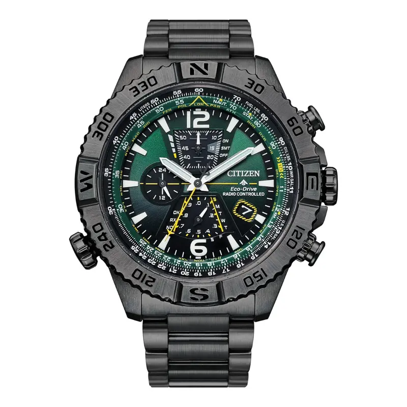 Citizen Men's Eco-Drive Promaster Navihawk A-T Green Dial Watch [Certified Refurb] 1