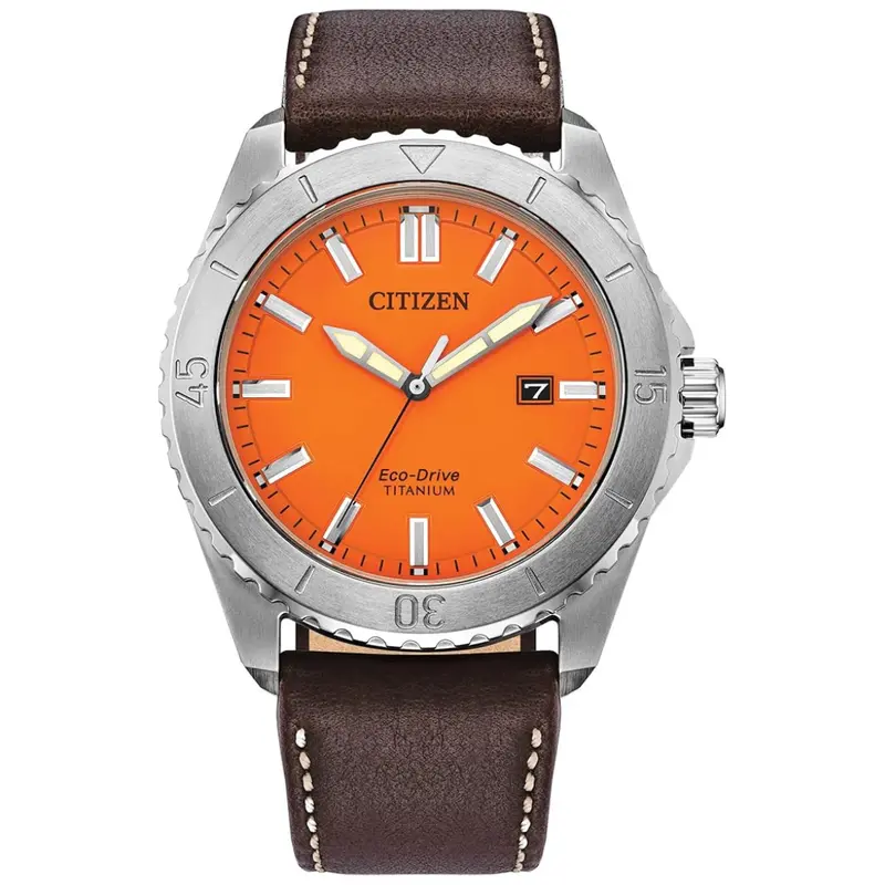 Citizen Men's Eco-Drive Weekender Watch With Brown Leather Strap 1
