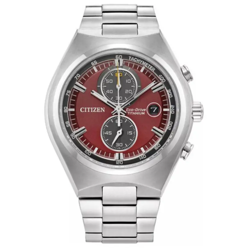 Citizen Super Titanium 43Mm Chronograph Red Dial Men's Watch 1