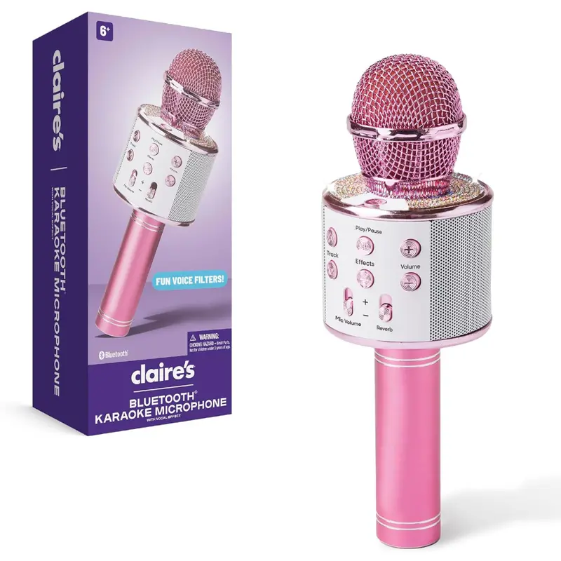 Claire's Kids' Bluetooth Karaoke Microphone W/ Voice Effects 1