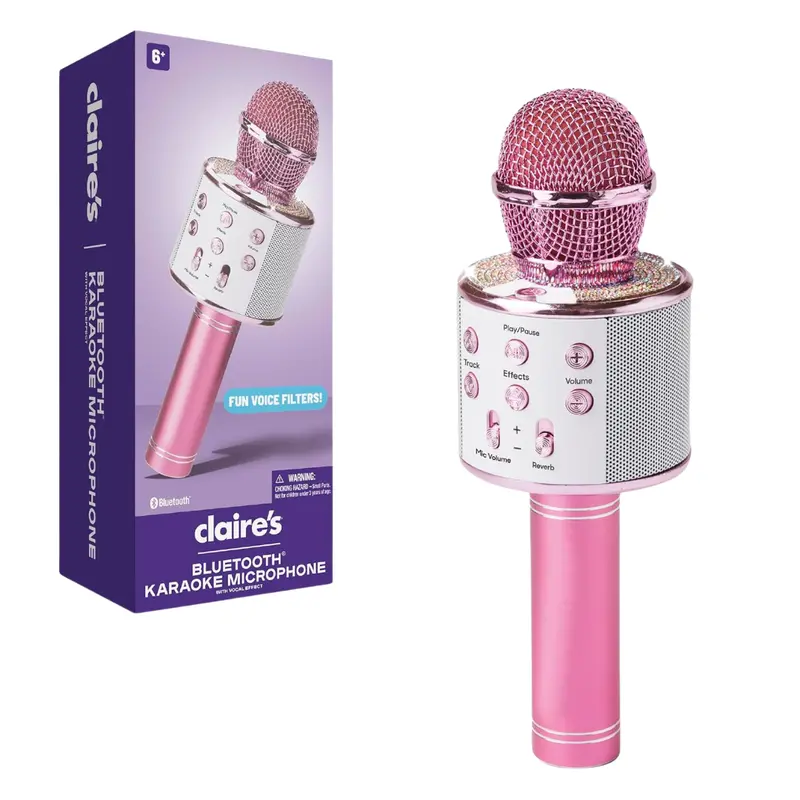 Claire's Kids' Bluetooth Karaoke Microphone W/ Voice Effects 1
