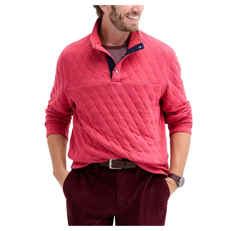 Club Room Men's Quilted Snap Mock Neck Sweater 1