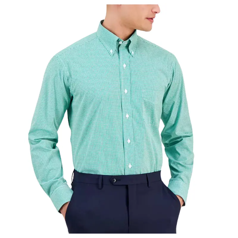 Club Room Men's Regular Fit Mini Gingham Dress Shirt 1