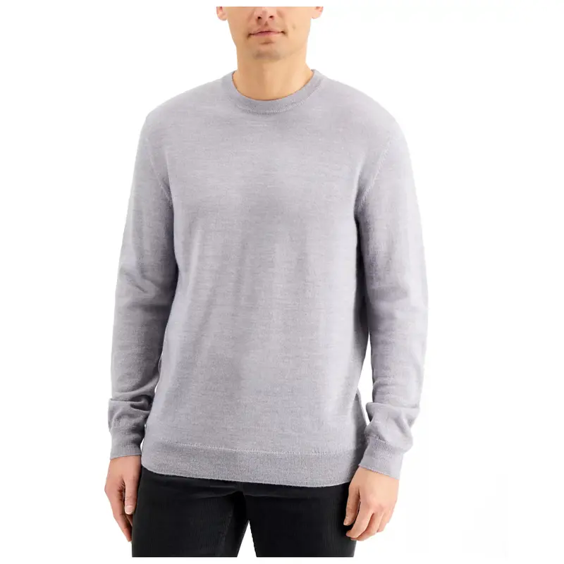 Club Room Men's Solid Crew Neck Merino Wool Blend Sweater 1