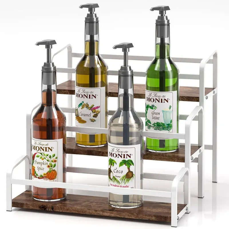 Coffee Syrup Organizer 3-Tier Rack With 12 Bottles Capacity 1