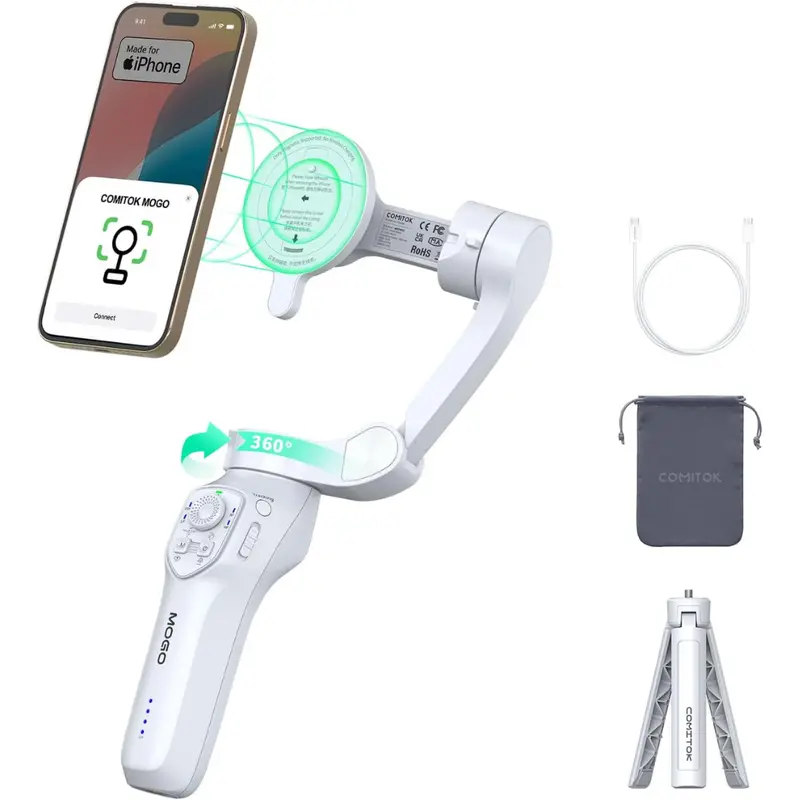Comitok Mogo Iphone Gimbal Stabilizer With 360 Degree Tracking 1