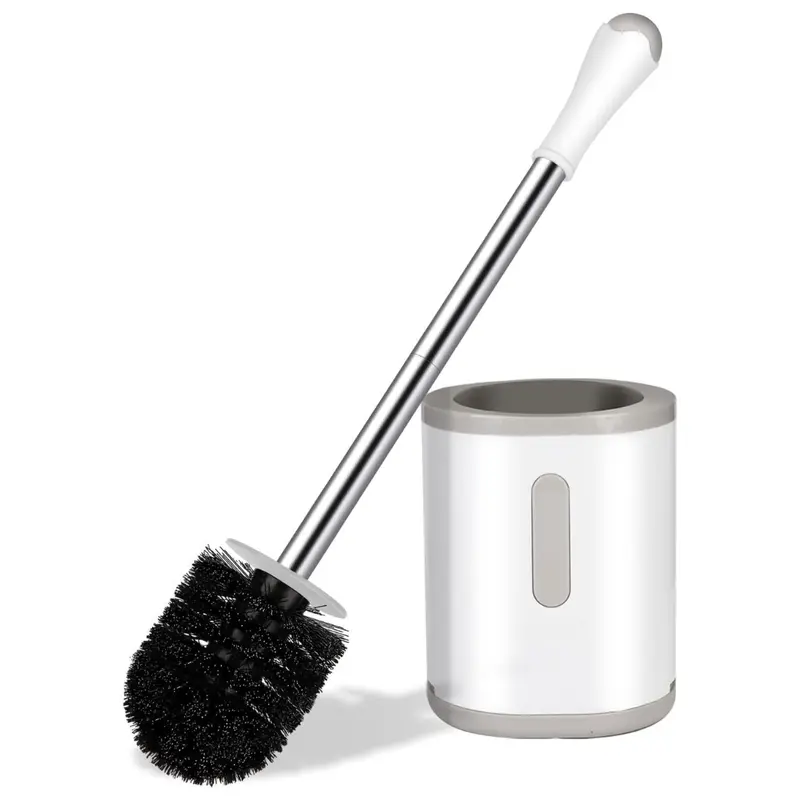 Compact Toilet Brush & Holder With Stainless Steel Handle 1