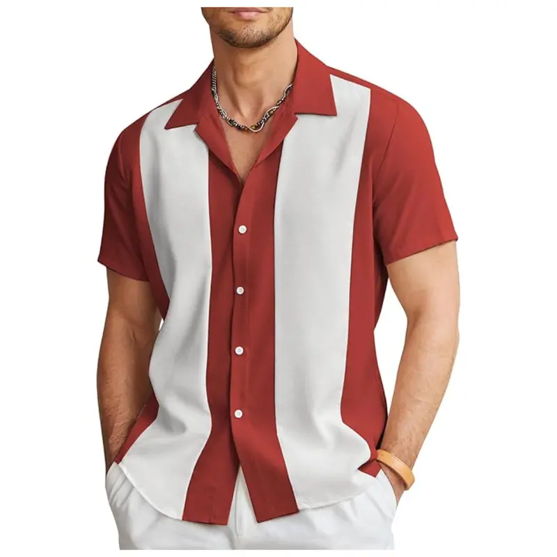Coofandy Men's Retro Bowling Casual Button Down Shirts 1