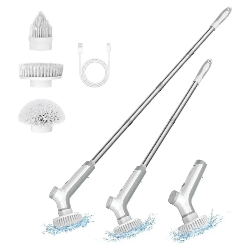 Cordless Electric Spin Scrubber W/ 3 Replaceable Heads 1
