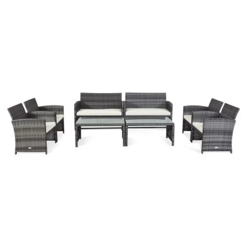 Costway 8-Piece Patio Rattan Furniture Set 1
