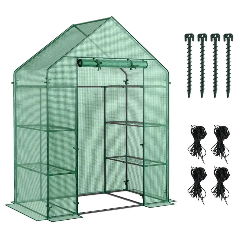 Costway Portable Mini Walk In Outdoor 4 Tier 8 Shelves Greenhouse 1