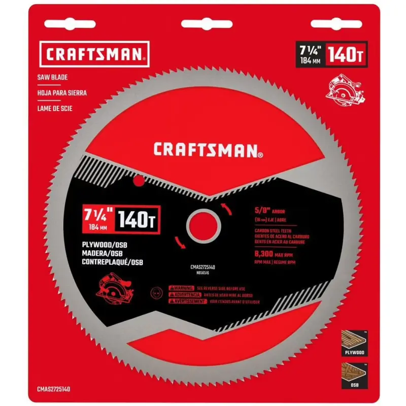 Craftsman 7-1/4" 140-Tooth Plywood, Osb Circular Saw Blade 1