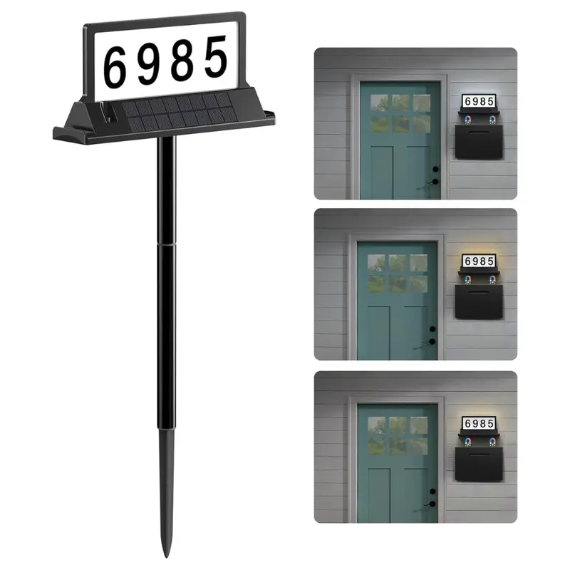 Cybrasc House Number Solar Address Sign 1