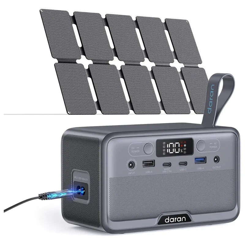 Daran 100W Portable Power Station With 25W Solar Panel 1