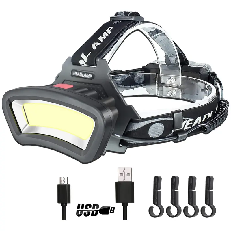 Darkbeam 2000Lm Usb Rechargeable Cob Floodlight Led Headlamp 1