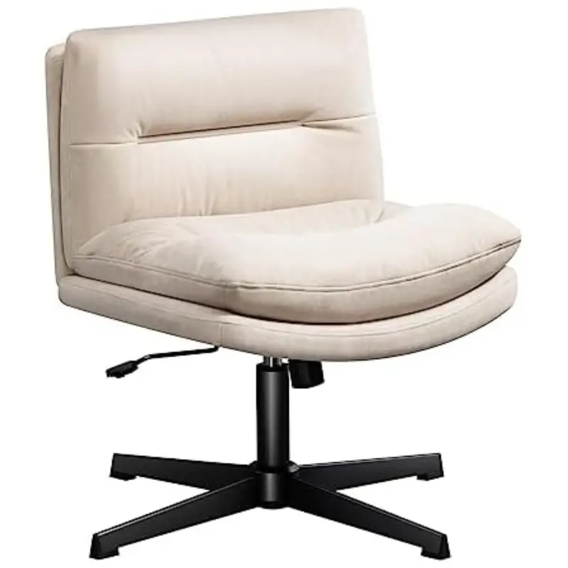 Darkecho Ultra-Soft Fabric Armless Swivel Desk Chair 1