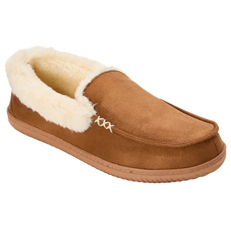 Dearfoams Cozy Comfort Men's Cuffed Moccasin Slippers (3 Colors) 1