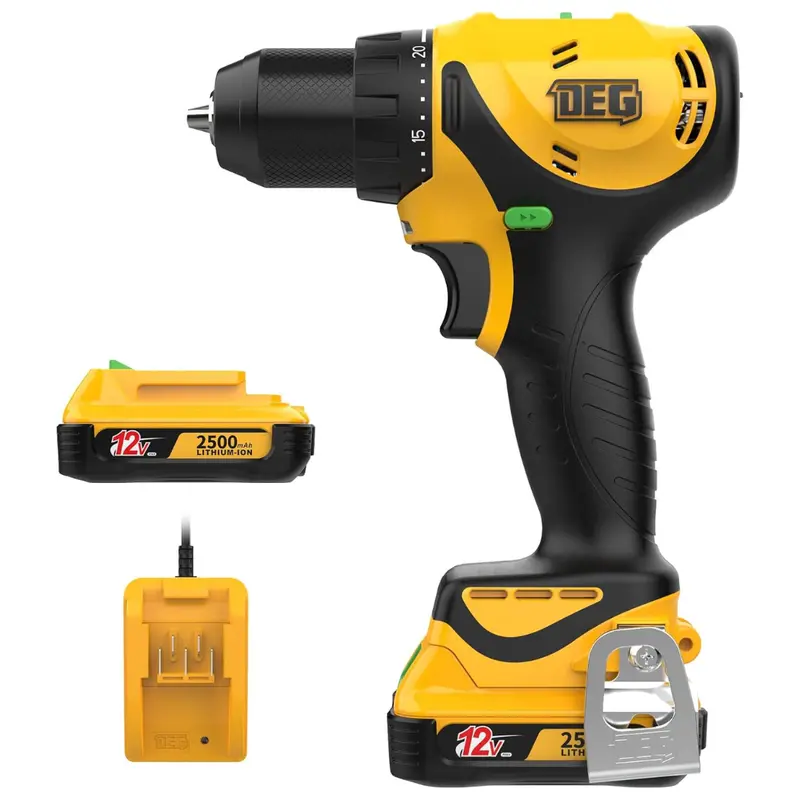 Deglasers 12V Cordless Power Drill With Battery & Charger 1