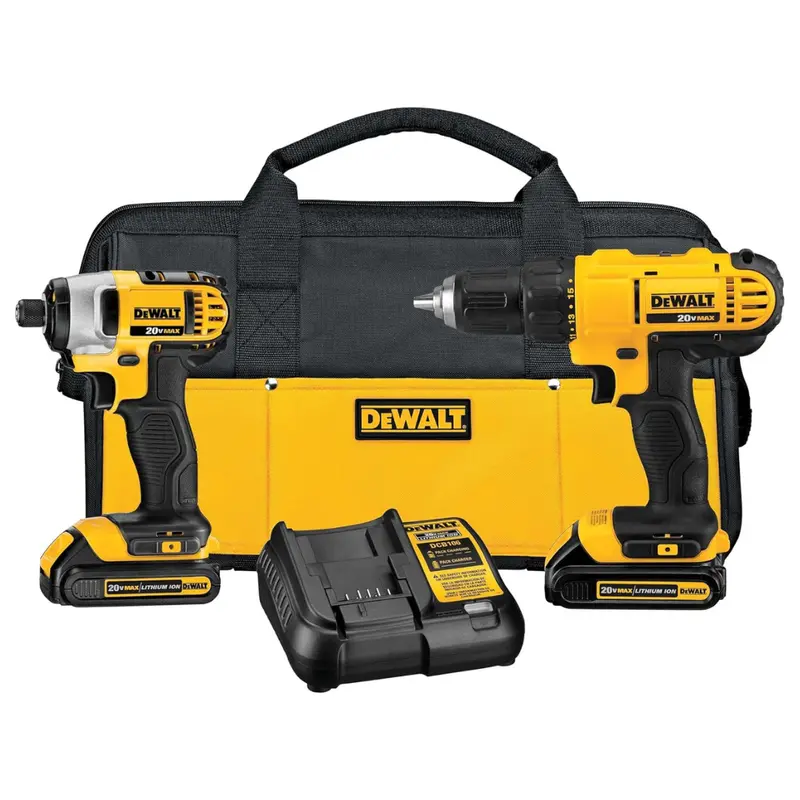 Dewalt 20V Cordless Drill & Impact Driver W/ 2 Batteries 1