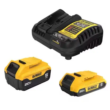 Dewalt 20V Max Battery Kit With 5.0Ah & 2.0Ah Batteries & Charger 1