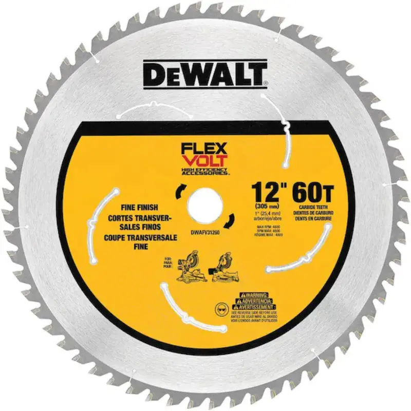 Dewalt Flexvolt 12" 60-Teeth Carbide-Tipped Miter Saw Blade 1