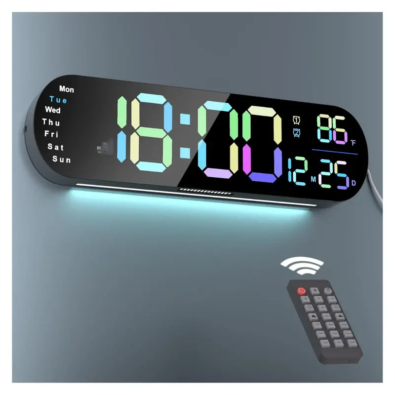 Digital 13" Led Wall Clock With Remote 1