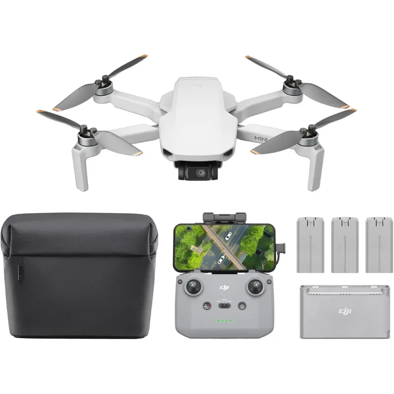 Dji Mini 4K Camera Fly More Combo Drone W/ 3 Batteries & Rc-N1c Controller 1