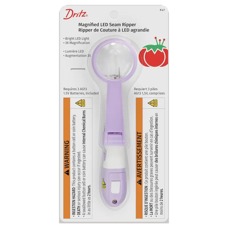 Dritz Soft Slip Resistant Magnified Led Seam Ripper 1