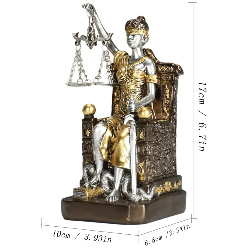 Dual-Purpose Goddess Of Justice Resin Bookend & Decor Statue 1