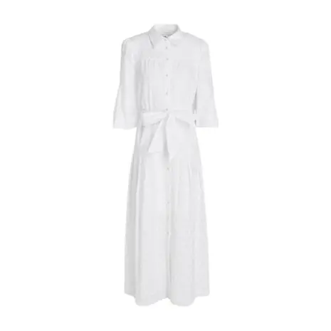Dvf Broderie Cotton Midi Shirt Dress 1